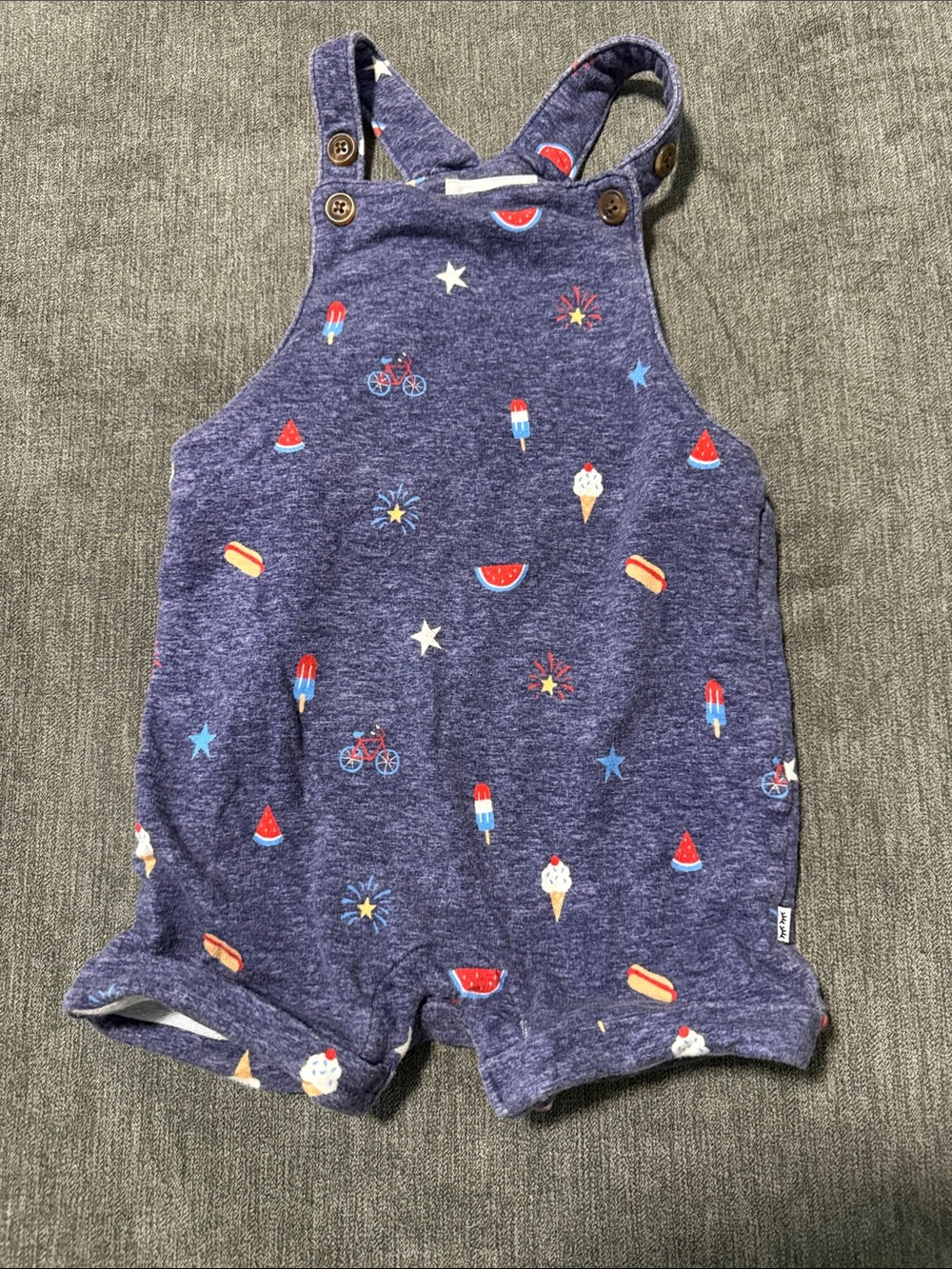 Kids Navy Blue Summer Romper with Fun Print